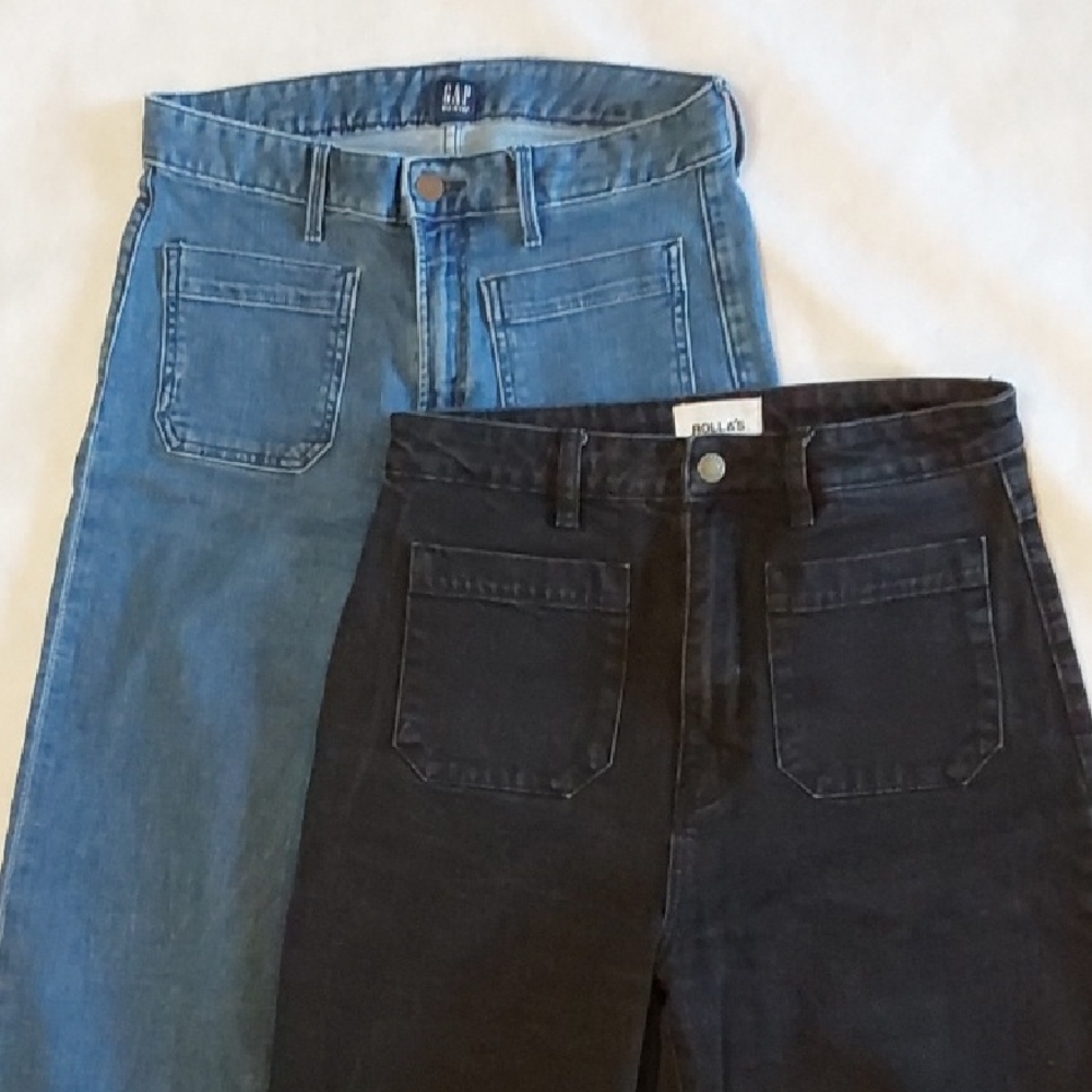 ROLLA'S Women's High Rise Jeans - Blue and Black